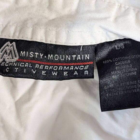 MISTY MOUNTAIN ACTIVEWEAR WOMEN'S SIZE LARGE WHITE SHORT SLEEVE BUTTON FRONT - Picture 9 of 16